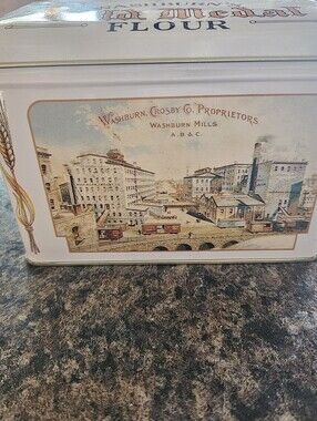 Vintage Gold Medal Flour Tin Recipe Box With Recipe Cards